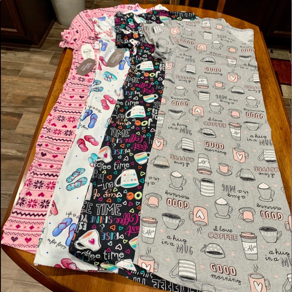 4 NEW Secret Treasures Sleepwear Night Shirts L-XL